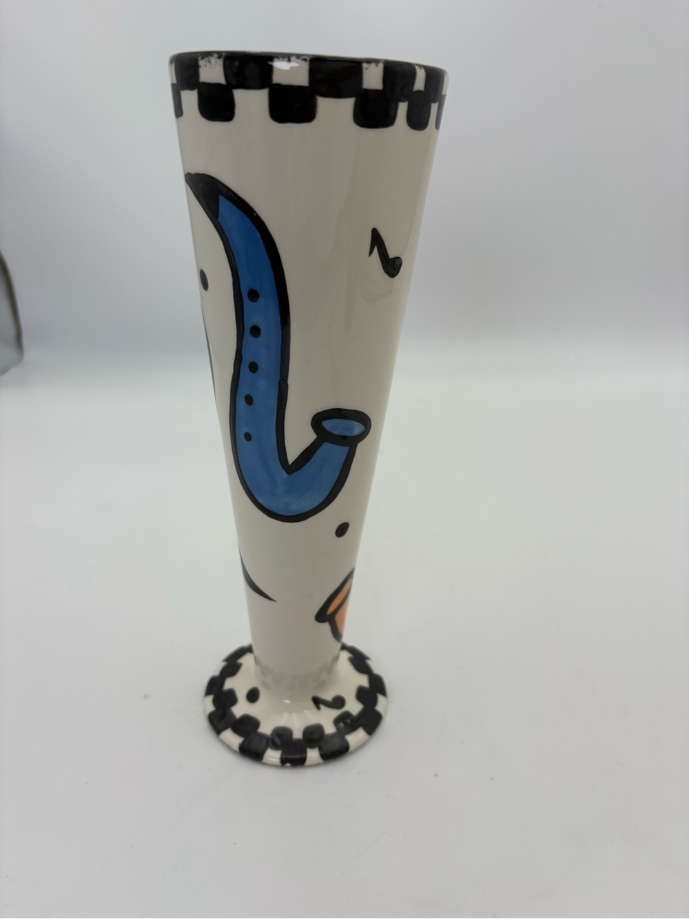 Vintage Hand-Painted Bette Abrams Diamond In The Rough Vase